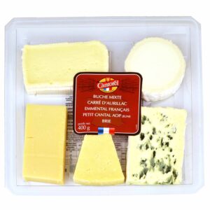 SURTIDO 5 QUESOS FRANCESES: EMMENTAL, CANTAL TIERNO, RULO DE CABRA, AZUL CARRÉ AURILLAC Y BRIE