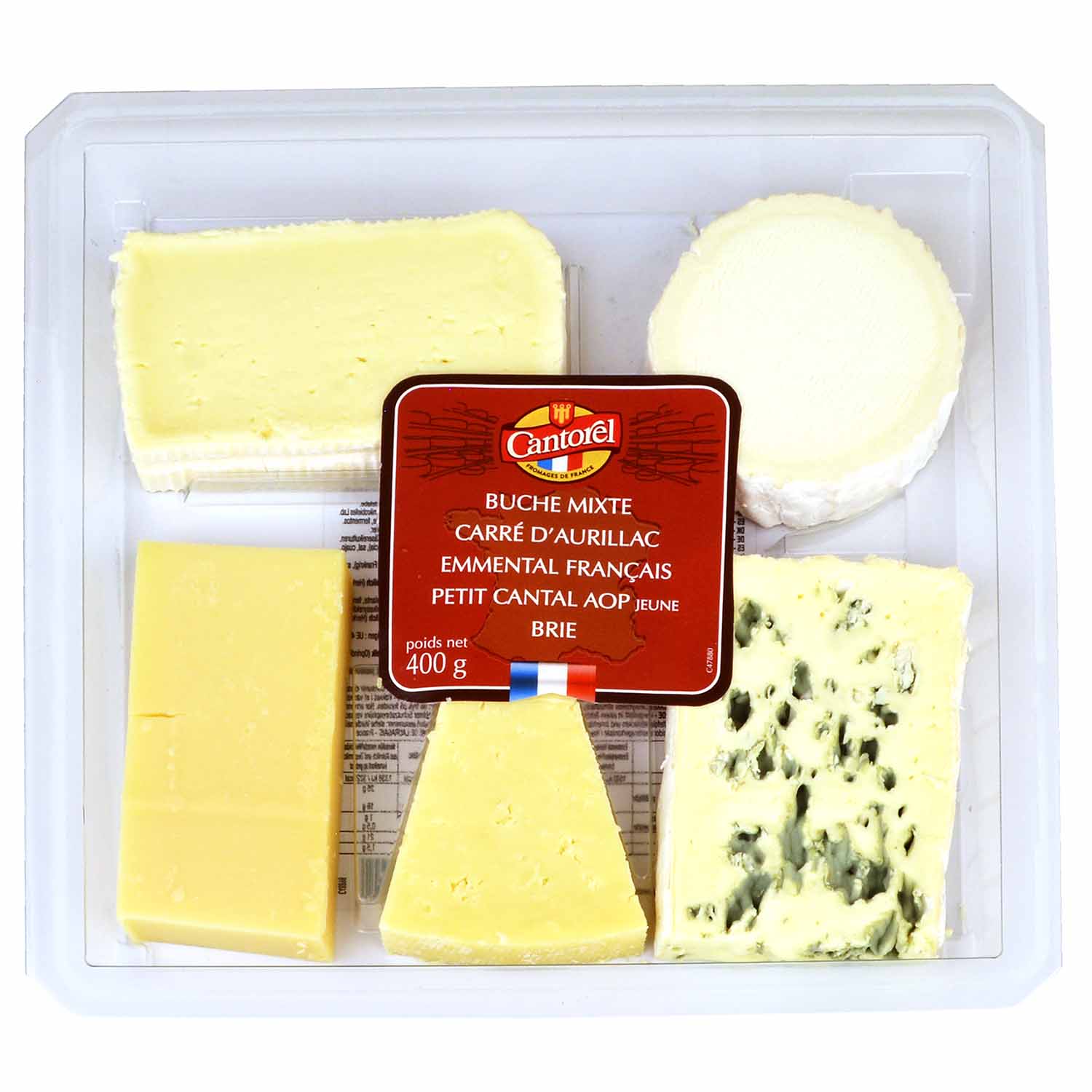 SURTIDO 5 QUESOS FRANCESES: EMMENTAL, CANTAL TIERNO, RULO DE CABRA, AZUL CARRÉ AURILLAC Y BRIE