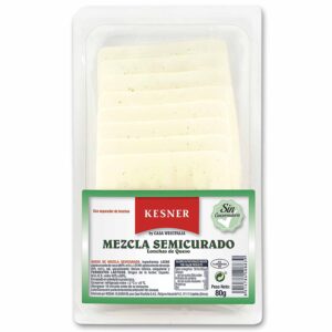 QUESO MEZCLA SEMICURADO M.G./E.S. entre 45% y 60% EN LONCHAS.