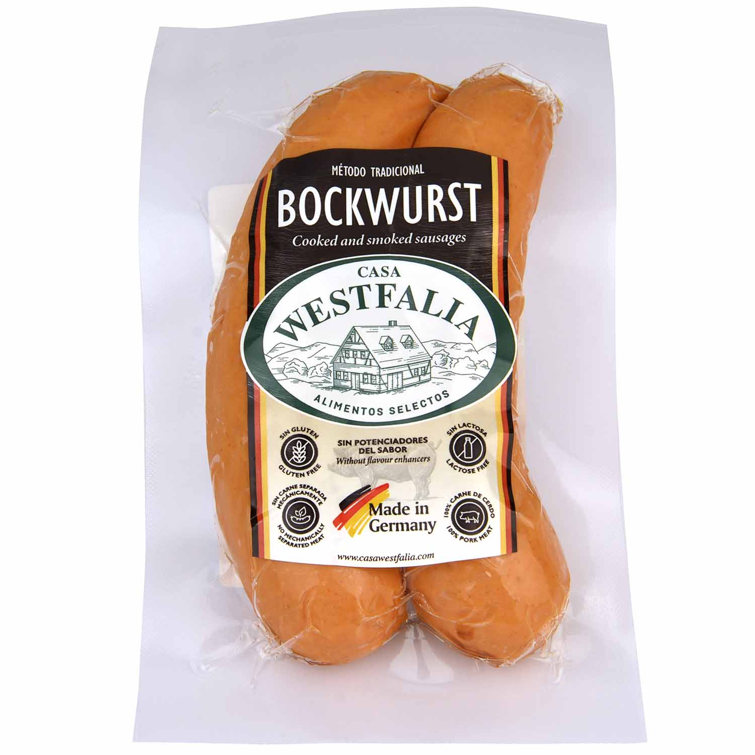 SALCHICHAS COCIDAS BOCKWURST EN TRIPA NATURAL