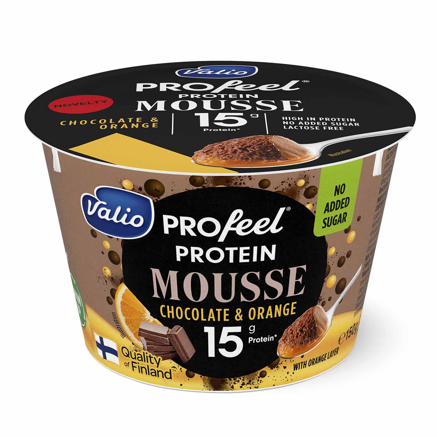 MOUSSE BICAPA CHOCOLATE Y NARANJA 15 G PROTEÍNA PROFEEL.