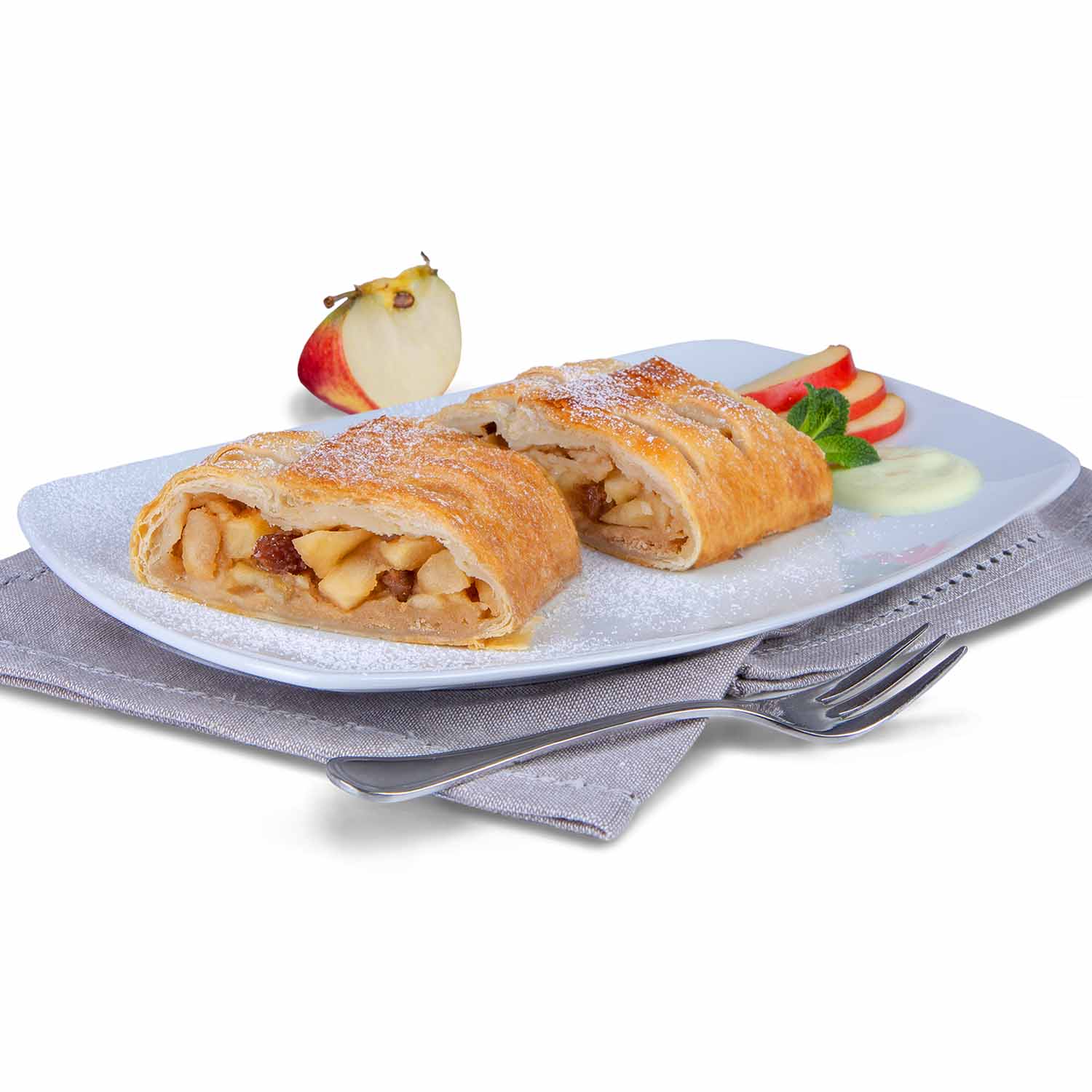 STRUDEL CON MANZANAS EN HOJALDRE EN LONCHAS PREHORENEADO