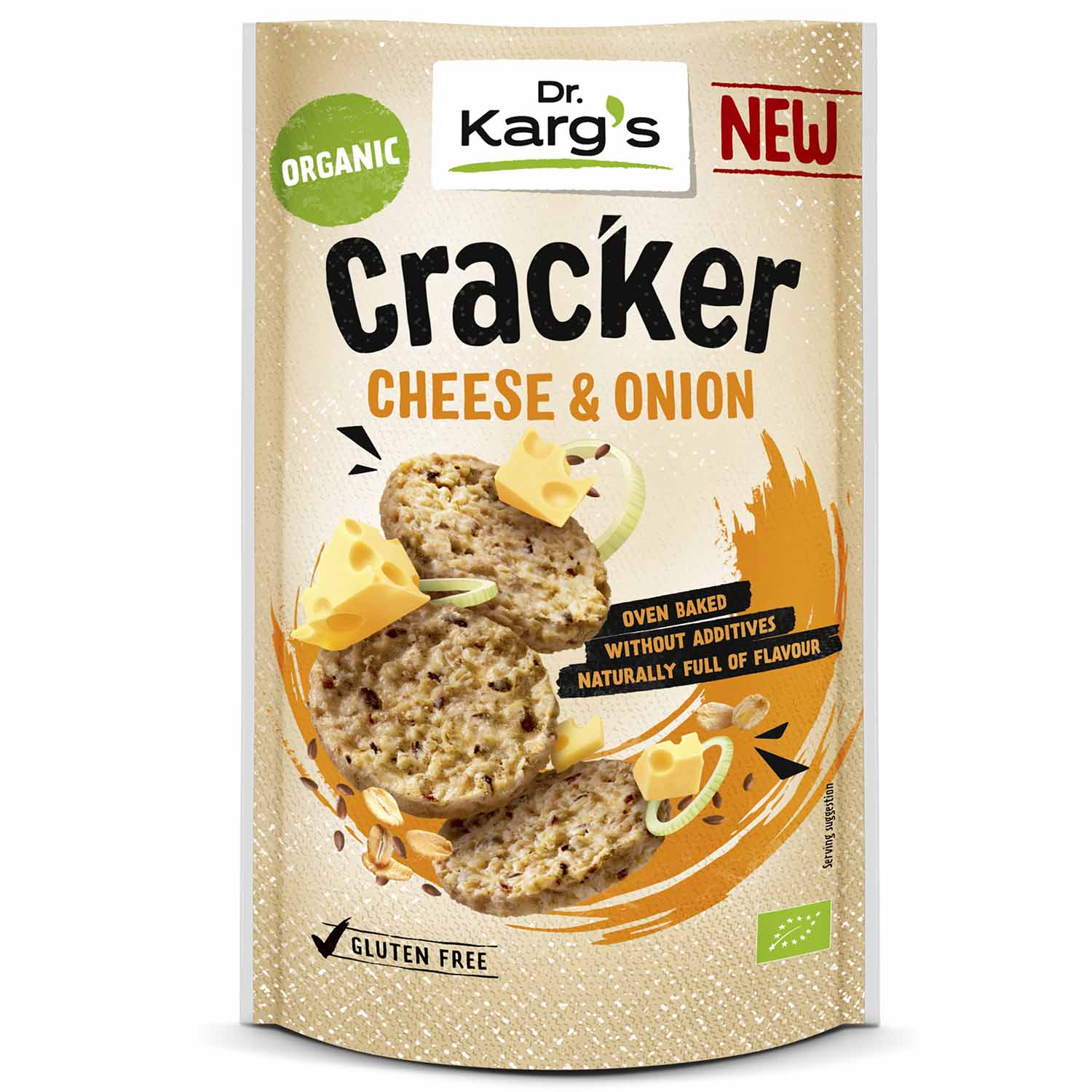 ORGÁNICO: CRACKER DE AVENA SIN GLUTEN CON QUESO Y CEBOLLA