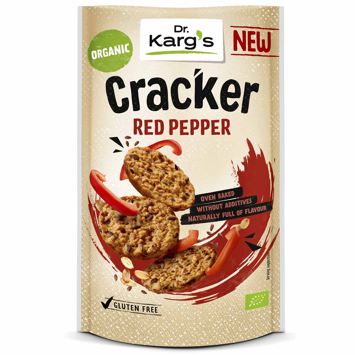 ORGÁNICO: CRACKER DE AVENA SIN GLUTEN CON PIMIENTO ROJO