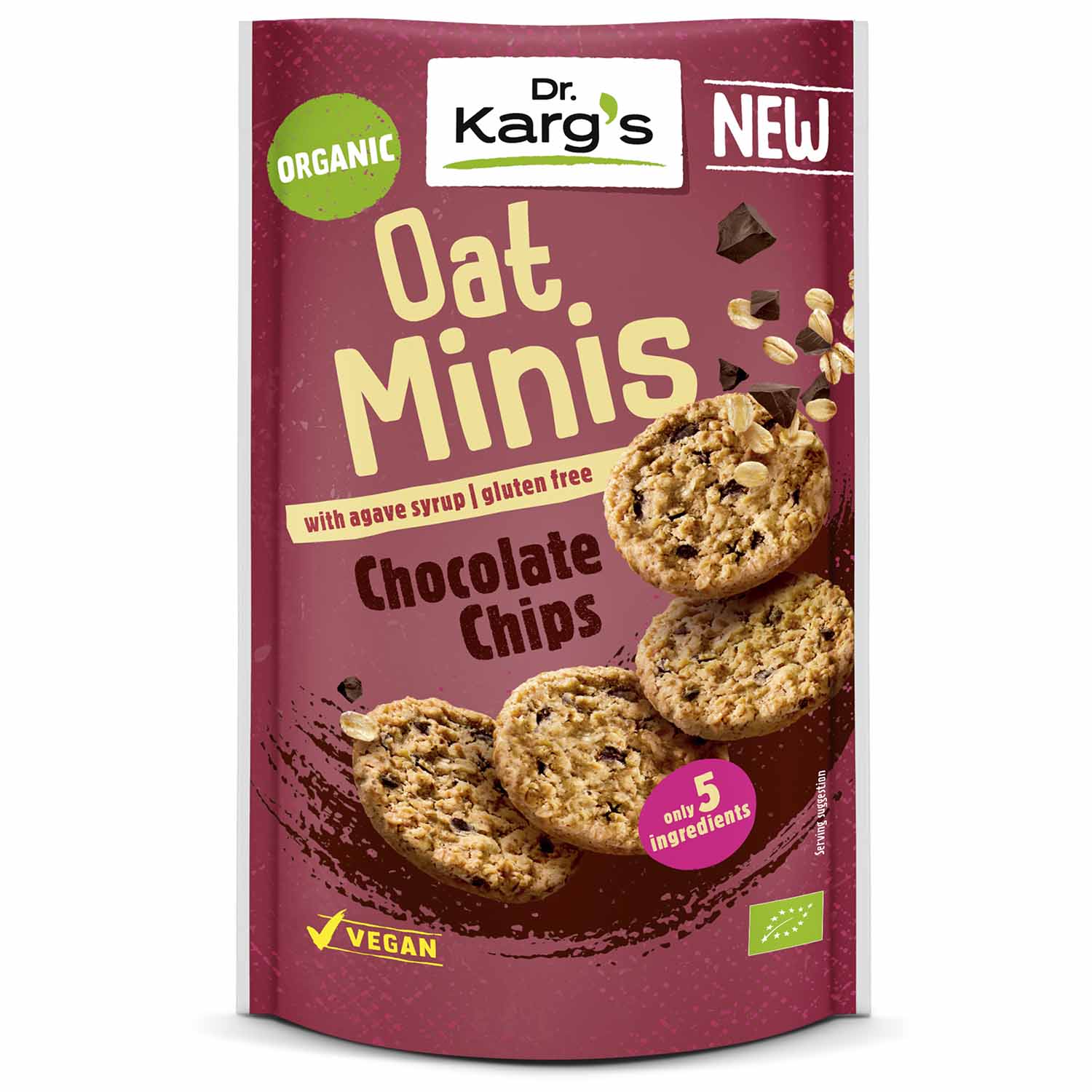 ORGÁNICO: MINI GALLETAS DE AVENA SIN GLUTEN CON PEPITAS DE CHOCOLATE