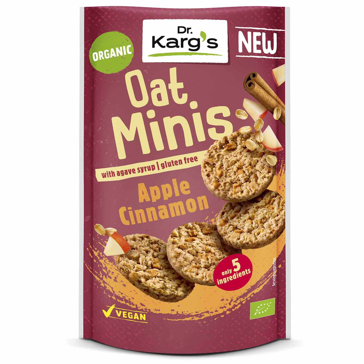ORGÁNICO: MINI GALLETAS DE AVENA SIN GLUTEN CON MANZANA Y CANELA