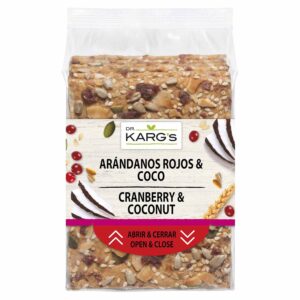 PAN CRUJIENTE CON ARÁNDANOS ROJOS Y COCO