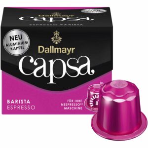 CAPSA: Espresso Barista café tostado 60% Arábica 40% Robusta.