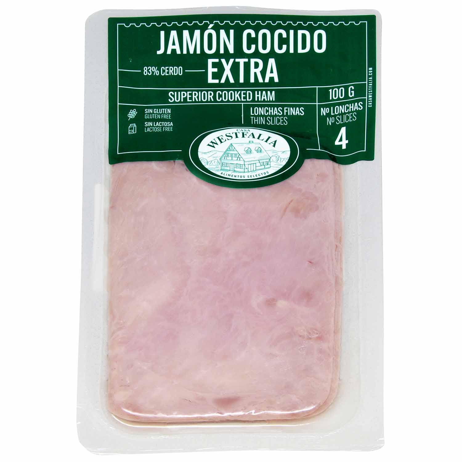 JAMON COCIDO EXTRA. LONCHEADO 100 g
