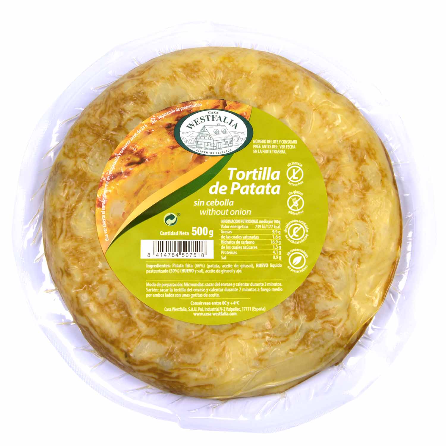 TORTILLA DE PATATAS SIN CEBOLLA