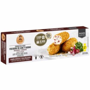 CROQUETAS JAMÓN IBÉRICO y PAN CRUJIENTE PREFRITA ULTRACONGELADA. 250 g
