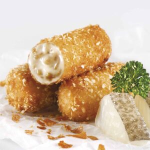 CROQUETAS BACALAO y CEBOLLA CARAMELIZADA 30 g. FS