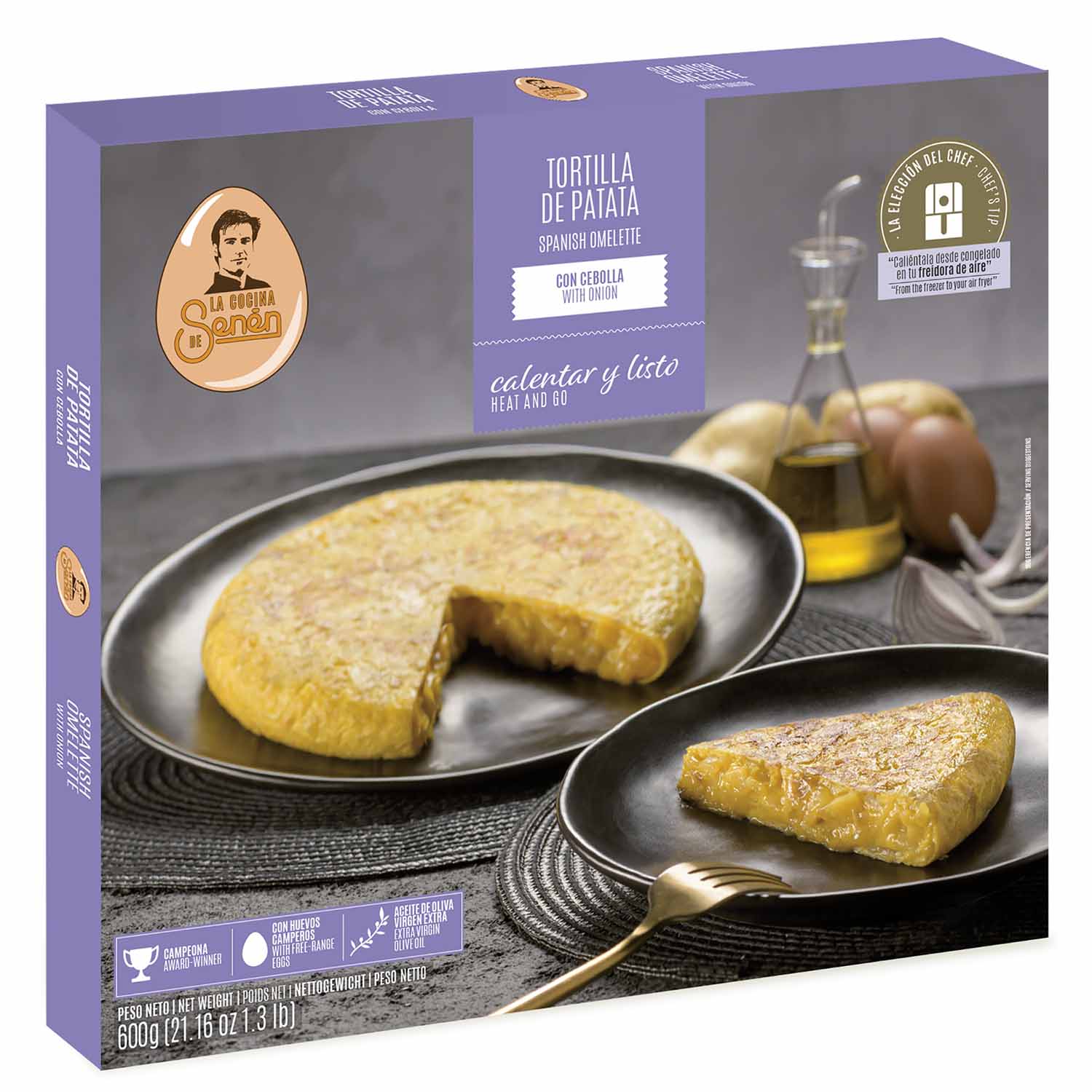 TORTILLA de PATATA con CEBOLLA "Calentar y Listo". Estuche 600 g
