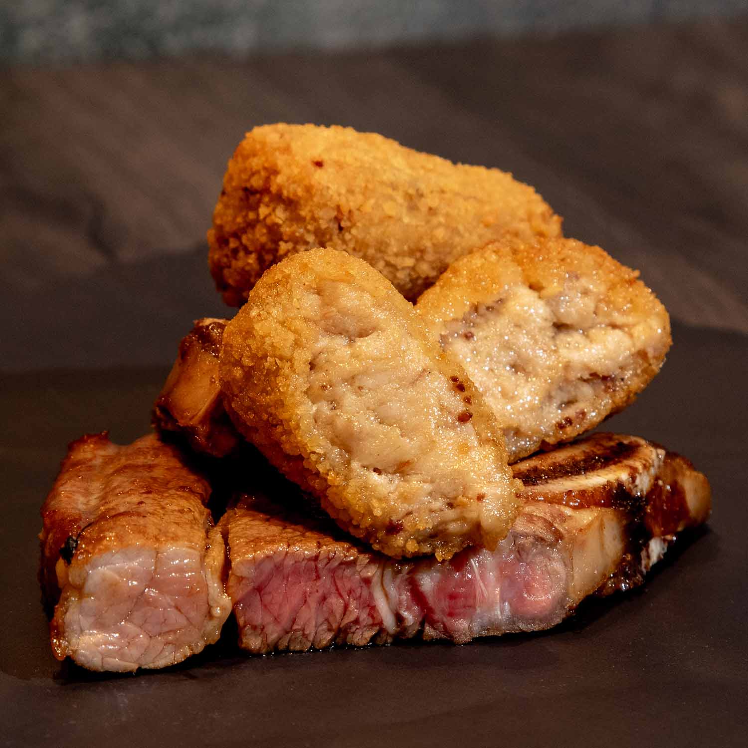 CROQUETAS COSTILLA VACA VIEJA y CECINA.