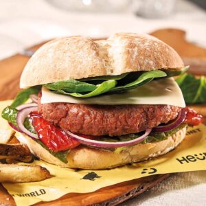 HAMBURGUESA VEGETAL con base de proteína de GUISANTE. Unidad 101 g aprox.