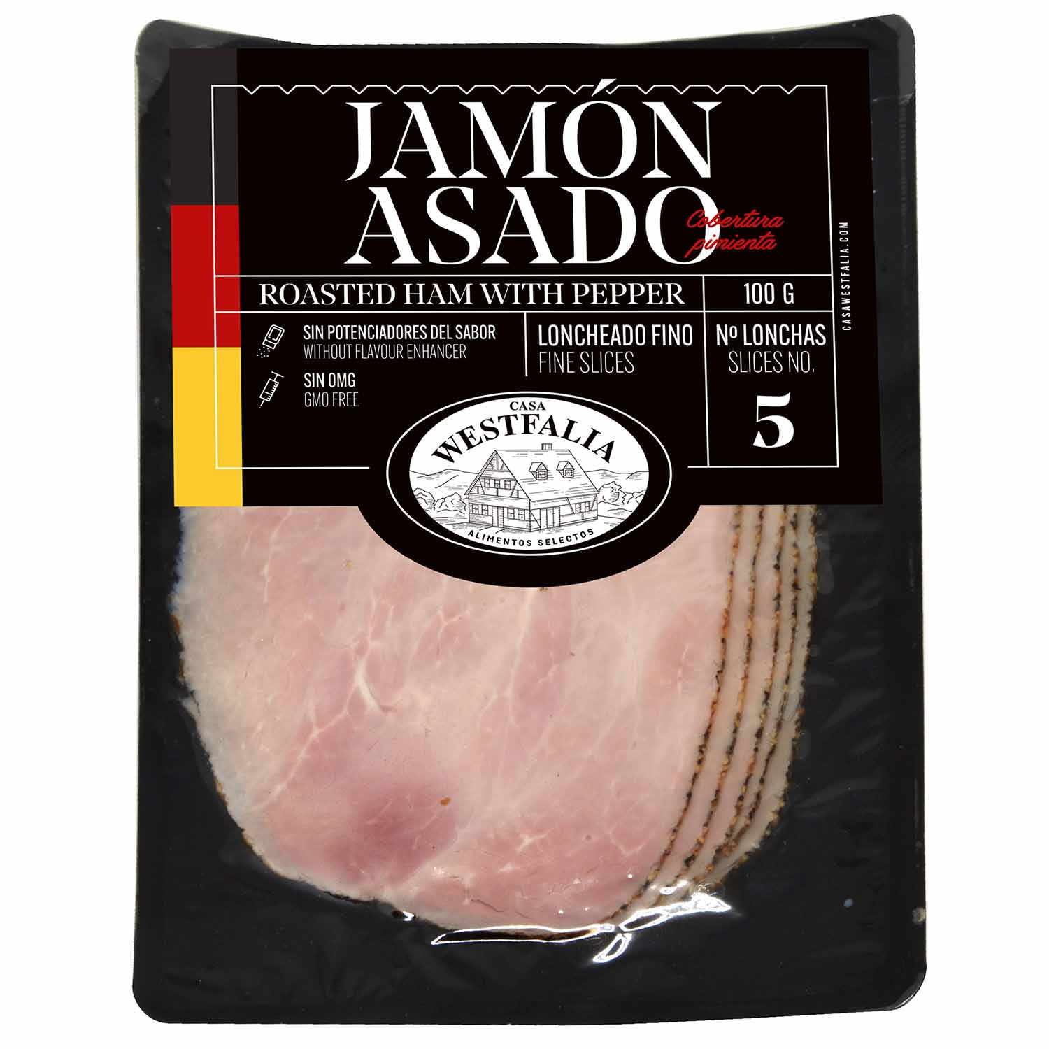 JAMÓN ASADO COBERTURA PIMIENTA. LONCHEADO 100 g